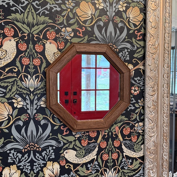 💕MCM Vintage Octagon Wood Mirror - Picture 3 of 9